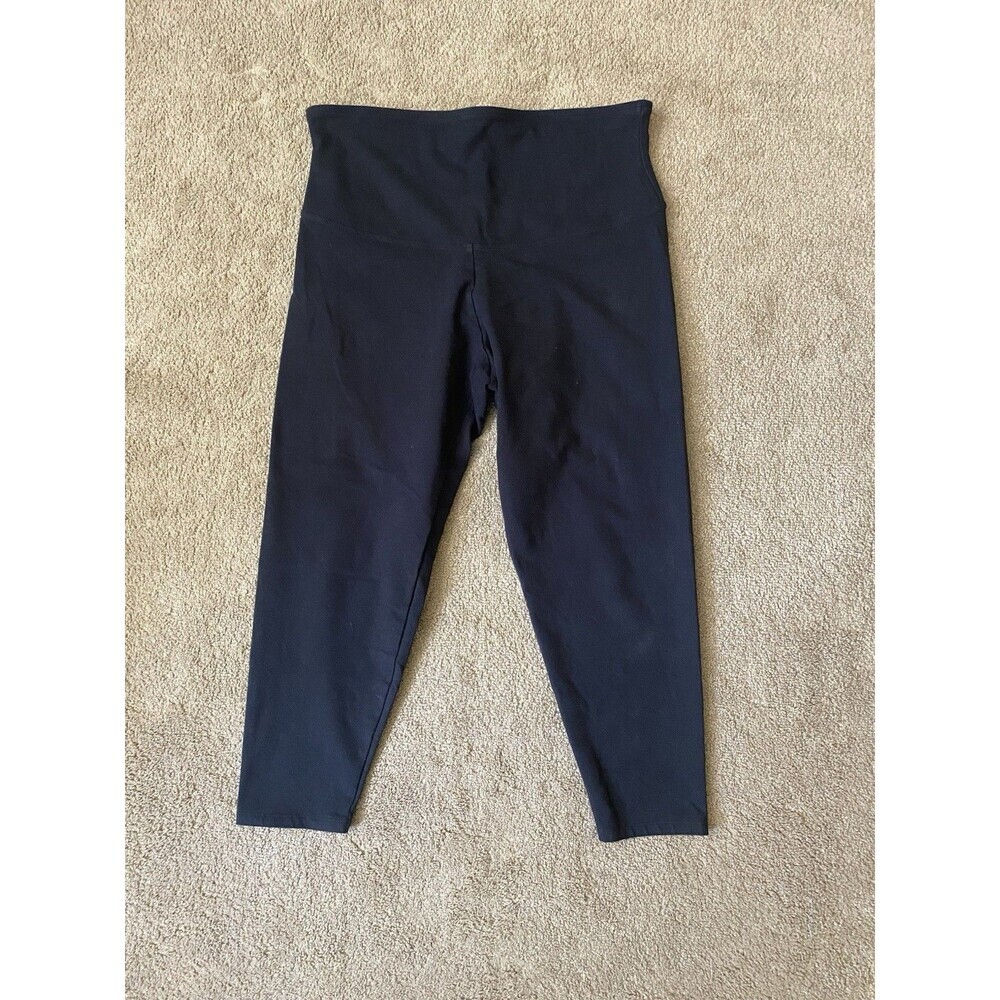 Yummie by Heather Thomson Black Cotton Shapewear Crop Leggings Women’s Size XL